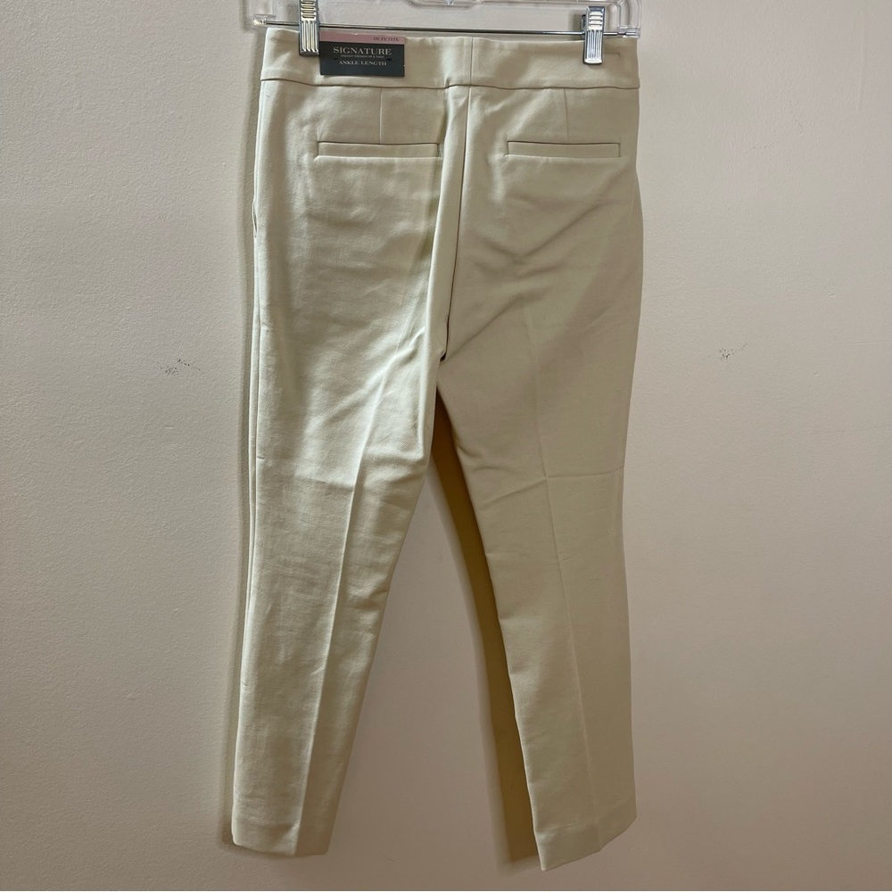 NWT Ann Taylor “Straight Through Hip & Thigh” ankle length pants 00P cream - Picture 6 of 7